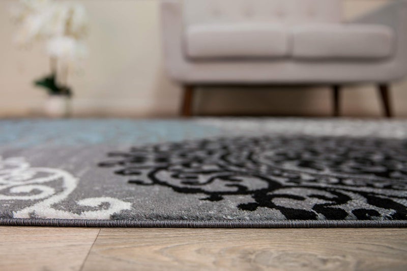 Rugshop Contemporary Modern Floral Perfect for high Traffic Areas of Your Living Room,Bedroom,Home Office,Kitchen Runner Rug 2' x 10' Gray - Image 2